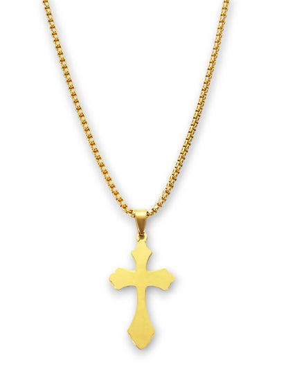 Colar Cruzados - em aço inoxidável dourado