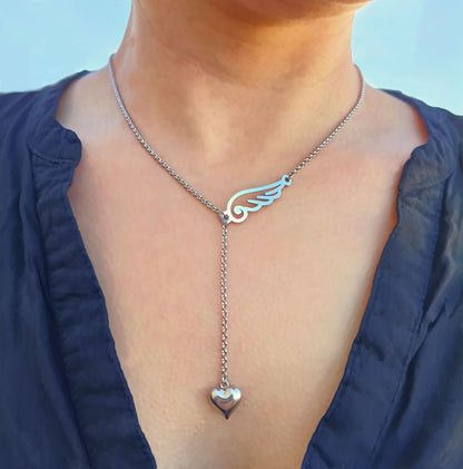 Conjunto Colar e Pulseira Angel of Love - em aço inoxidável