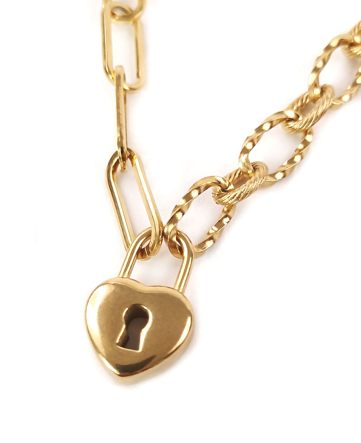 Colar Padlock - em aço inoxidável
