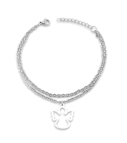 Conjunto Colar e Pulseira Dina - em aço inoxidável