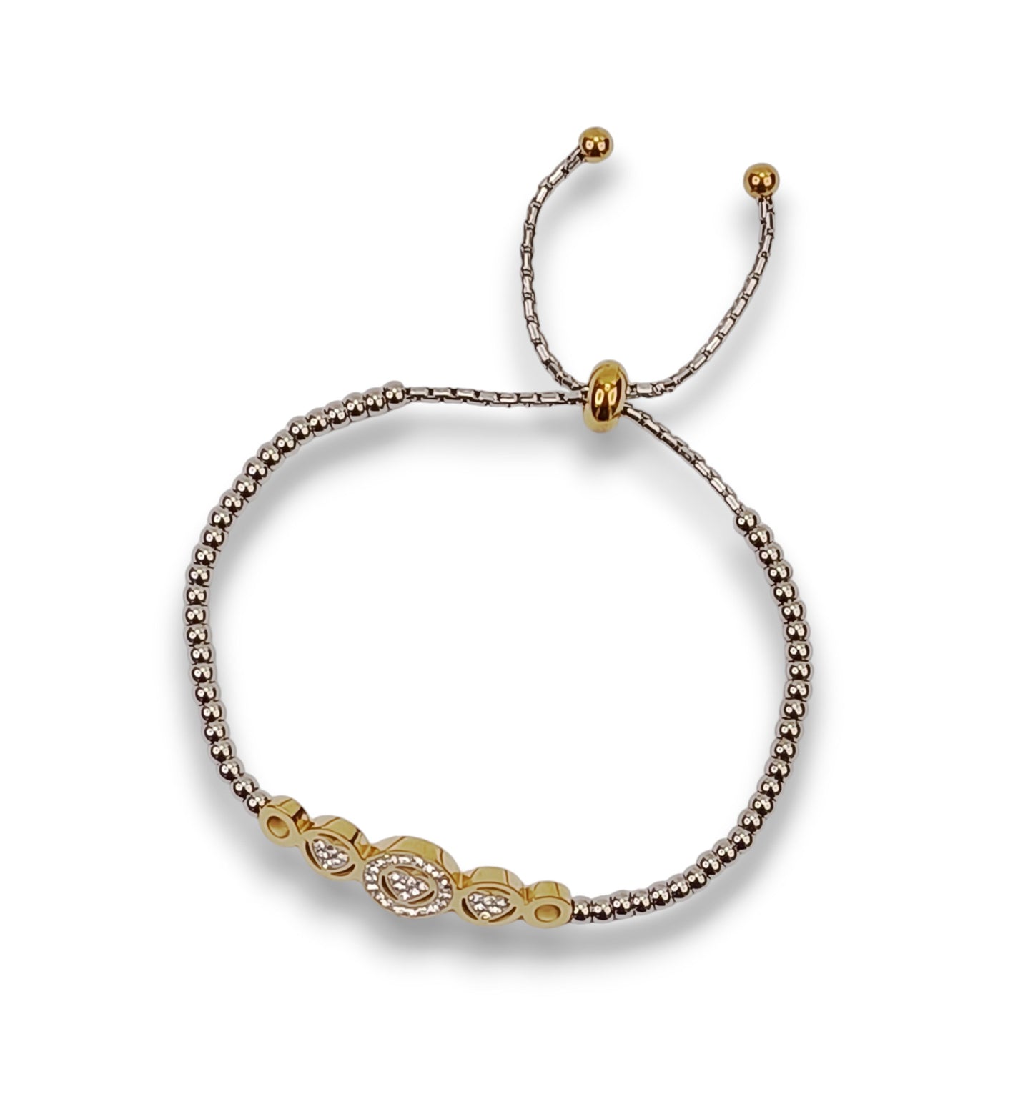 Pulseira Shiny Hearts Gold - em aço inoxidável