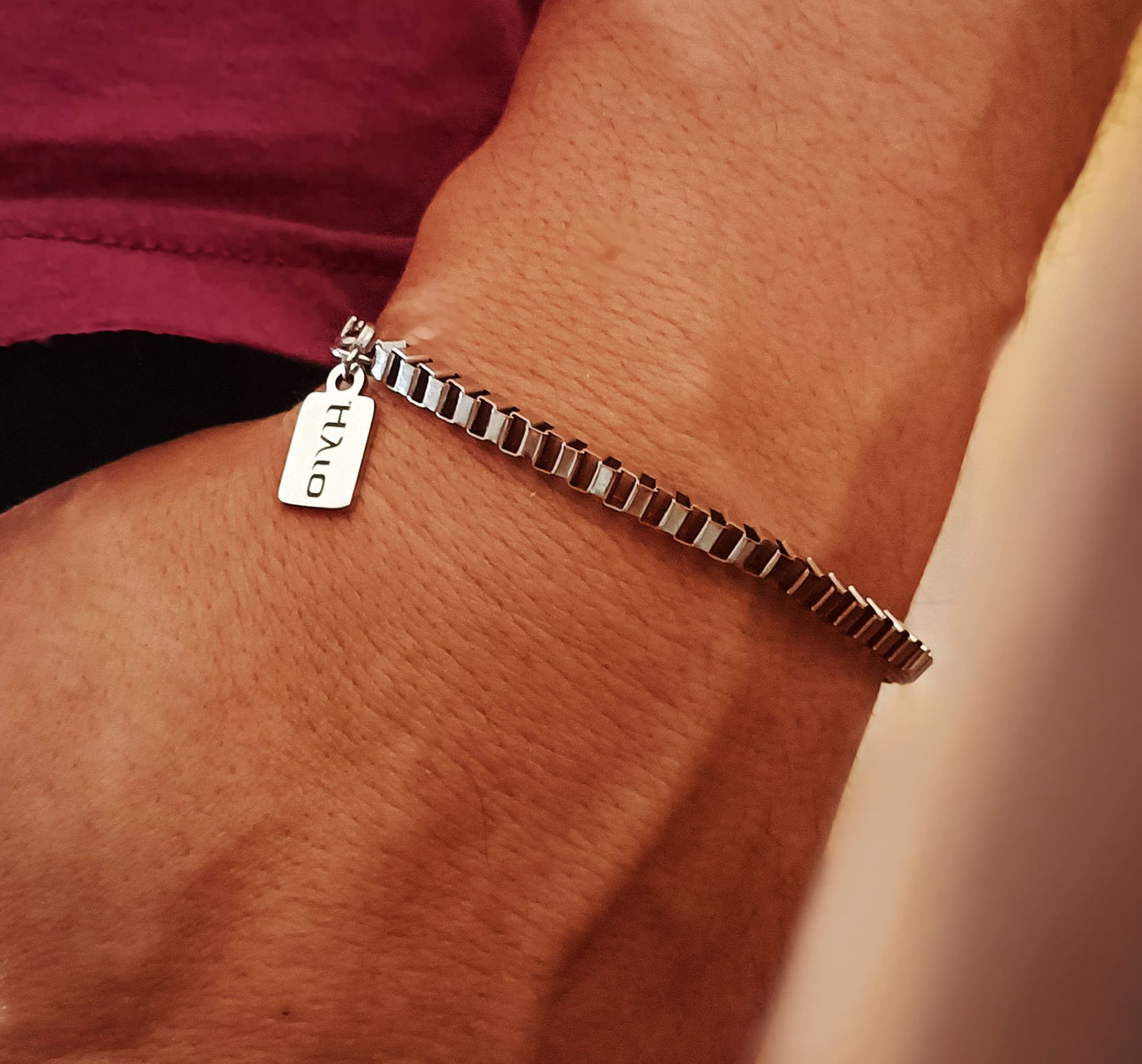 Conjunto Colar e Pulseira Caius - em aço inoxidável