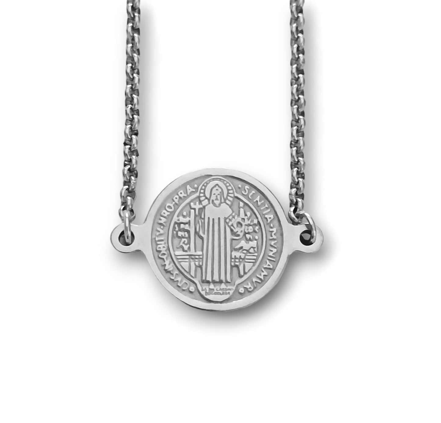 Escapulário Saint Benedict`s Medal - em aço inoxidável