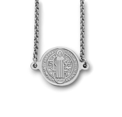 Escapulário Saint Benedict`s Medal - em aço inoxidável