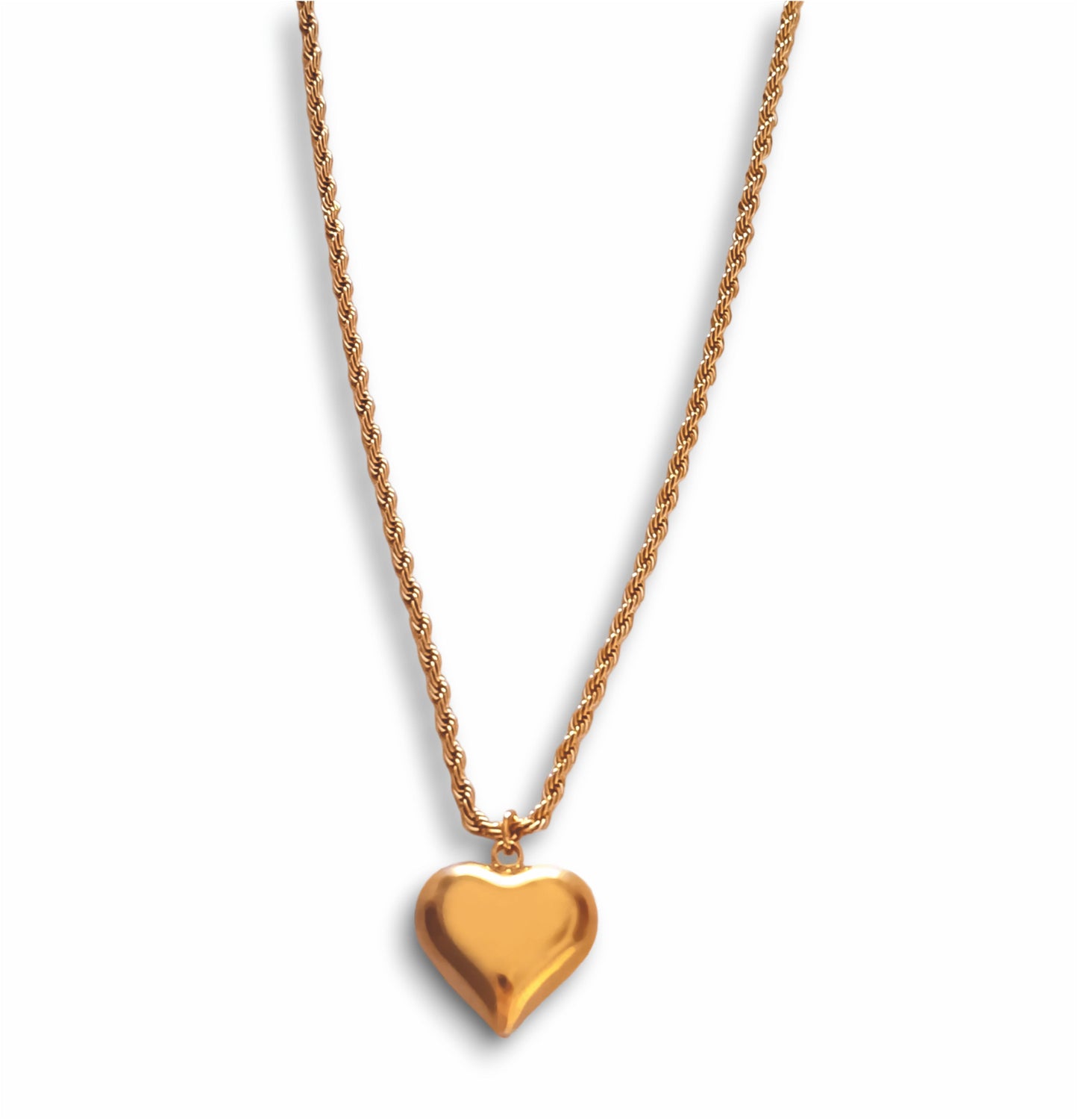 Colar Golden Heart - em aço inoxidável