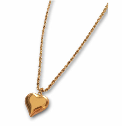 Colar Golden Heart - em aço inoxidável