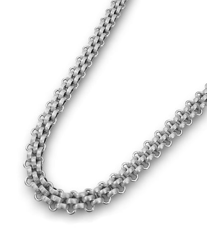 Conjunto Colar e Pulseira Wide Chain - em aço inoxidável