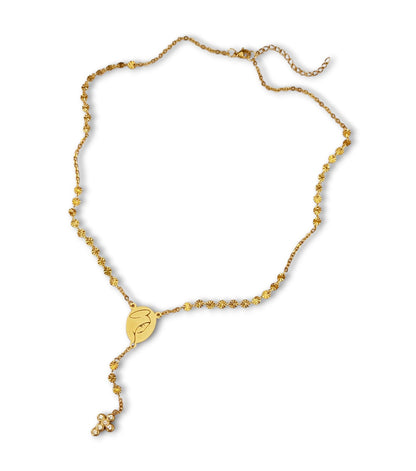 Colar Nossa Senhora - em aço inoxidável dourado