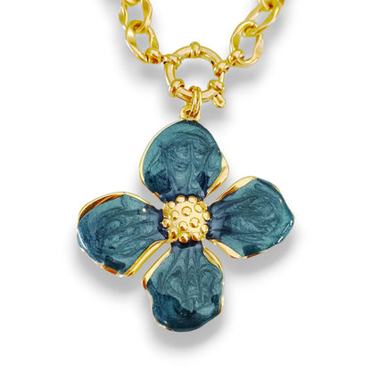 Colar Big Flower - em aço inoxidável