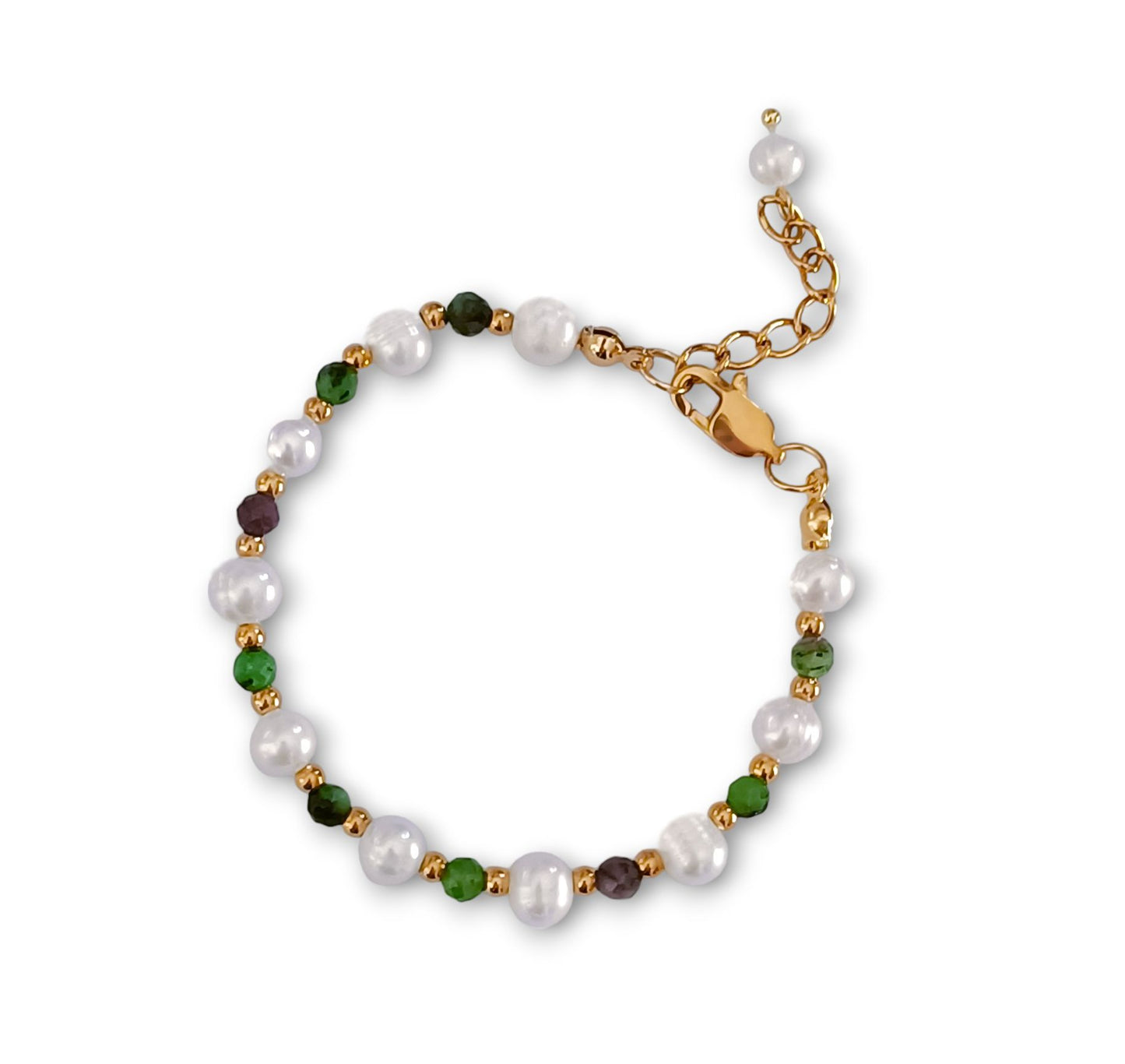 Pulseira Dunne  - em pérolas naturais e aço inoxidável