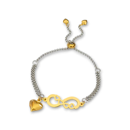 Pulseira Infinite Love Gold - em aço inoxidável