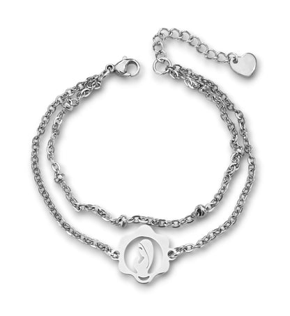 Pulseira Nossa Senhora - em aço inoxidável