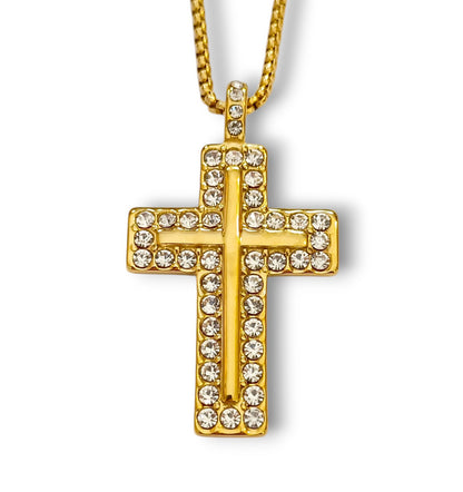 Colar Shining Cross - em aço inoxidável