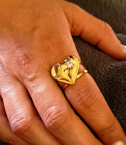 Anel Corazón - em aço inoxidável