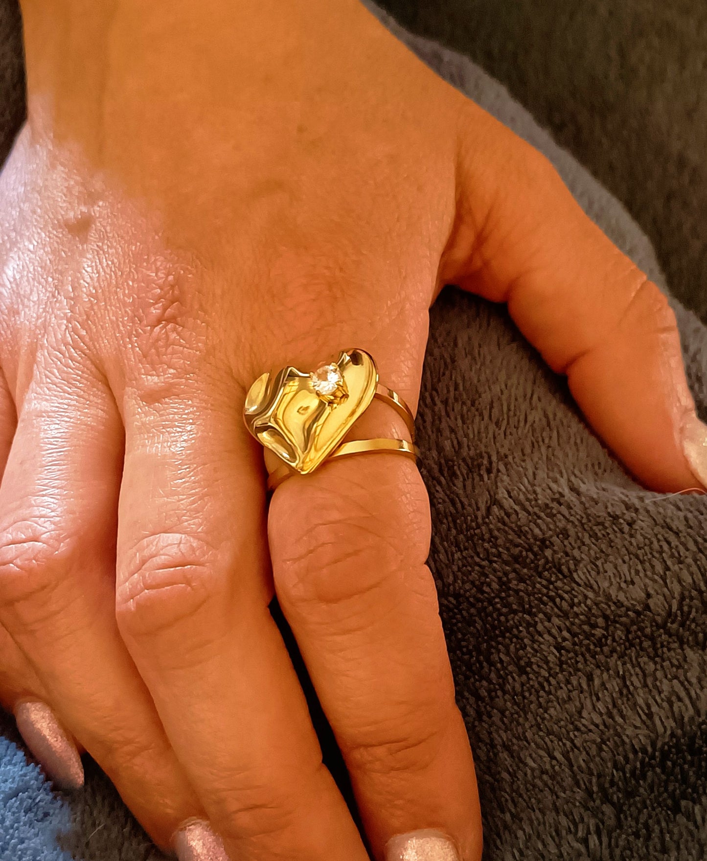 Anel Corazón - em aço inoxidável