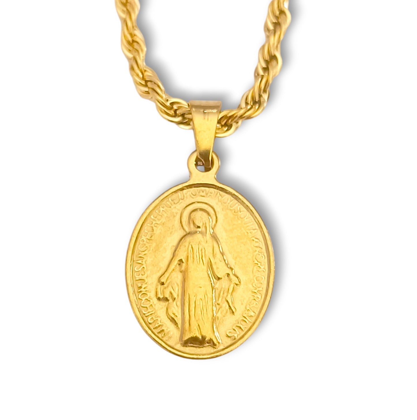 Colar Senhora da Graça - em aço inoxidável dourado