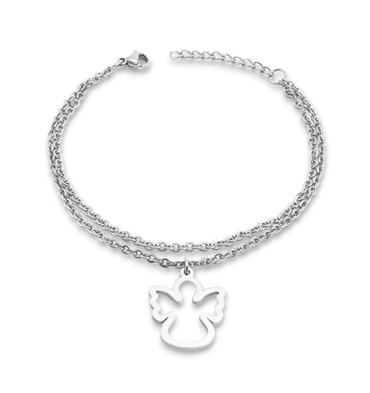 Conjunto Colar e Pulseira Dina - em aço inoxidável