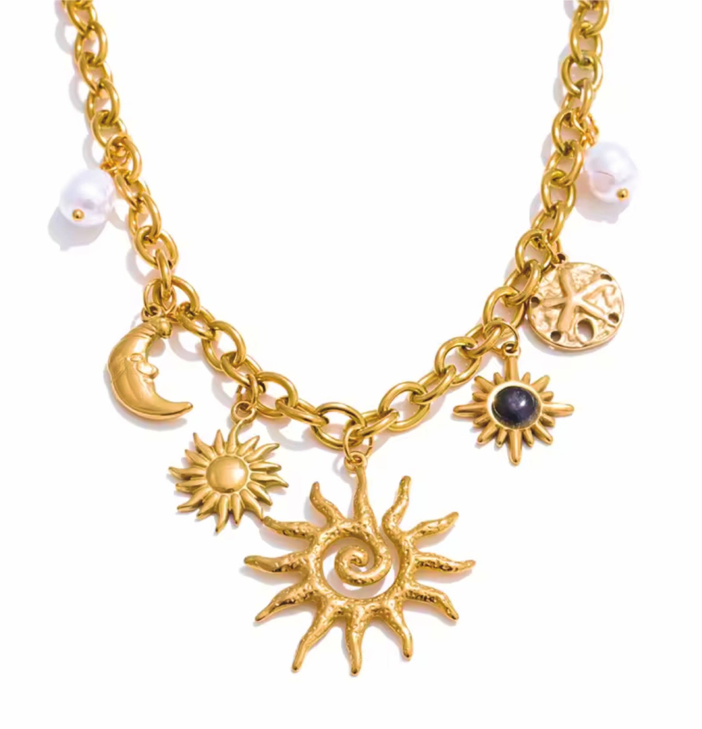Colar Golden Summer - em aço inoxidável