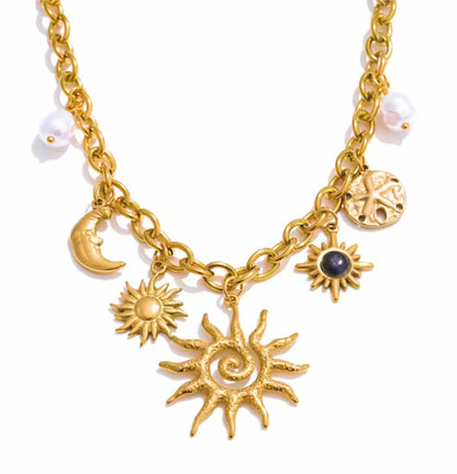 Colar Golden Summer - em aço inoxidável