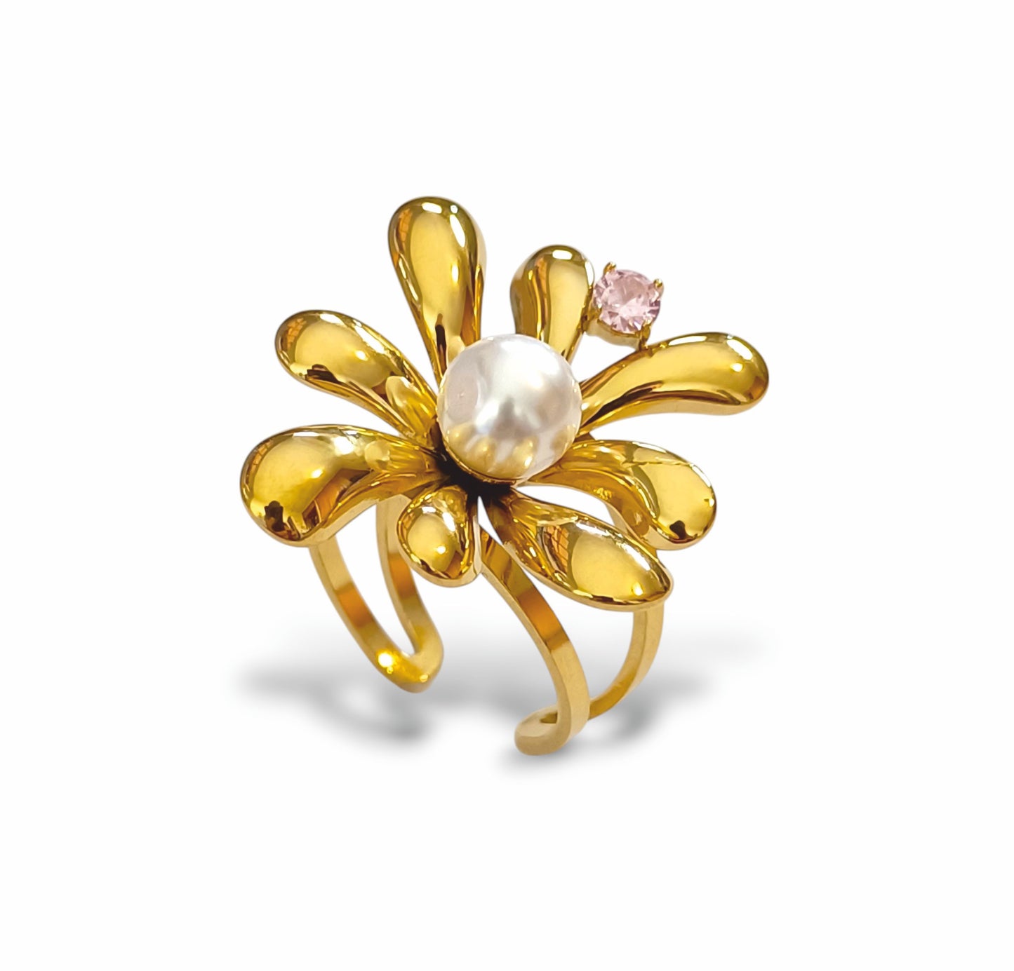 Anel Precious Flower - em aço inoxidável