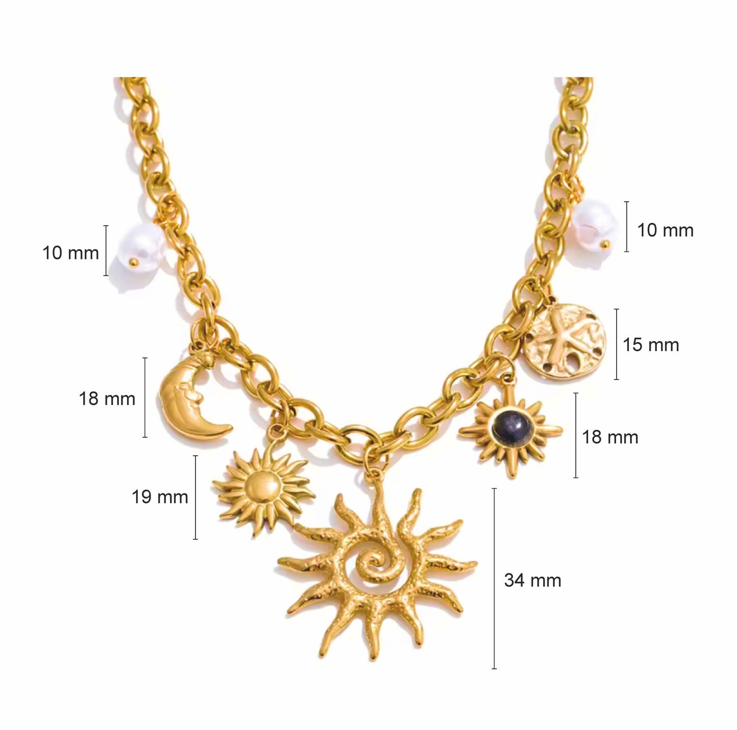 Colar Golden Summer - em aço inoxidável