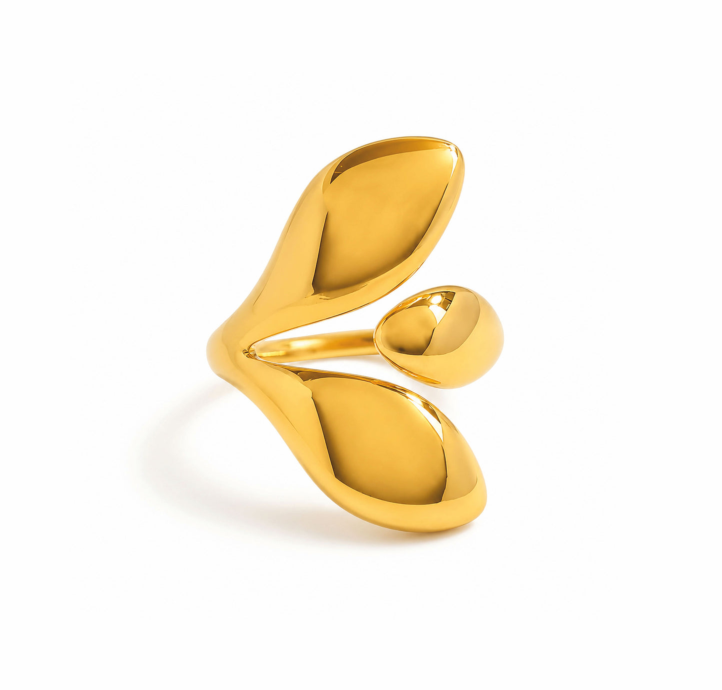 Anel Aura - em aço inoxidável dourado