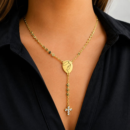 Colar Nossa Senhora - em aço inoxidável dourado