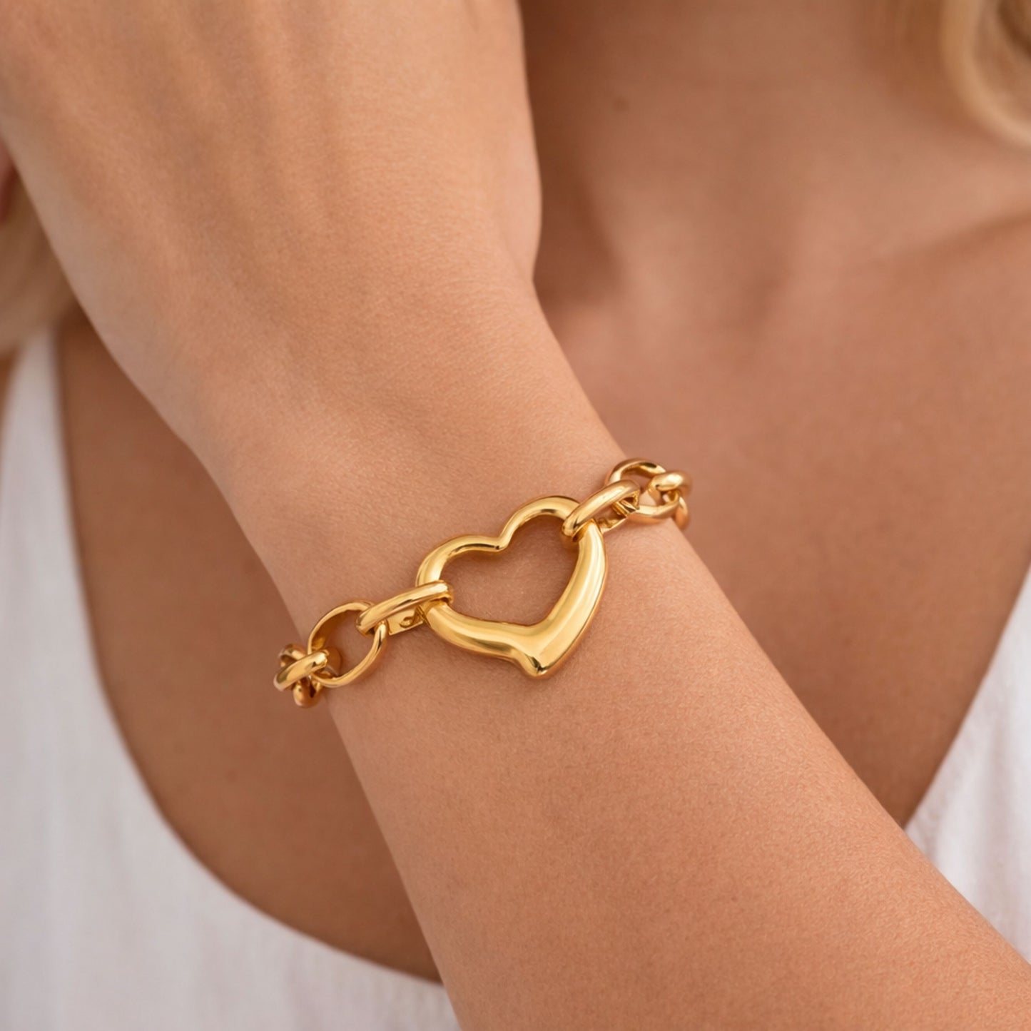Pulseira Lisboa - em aço inoxidável dourado