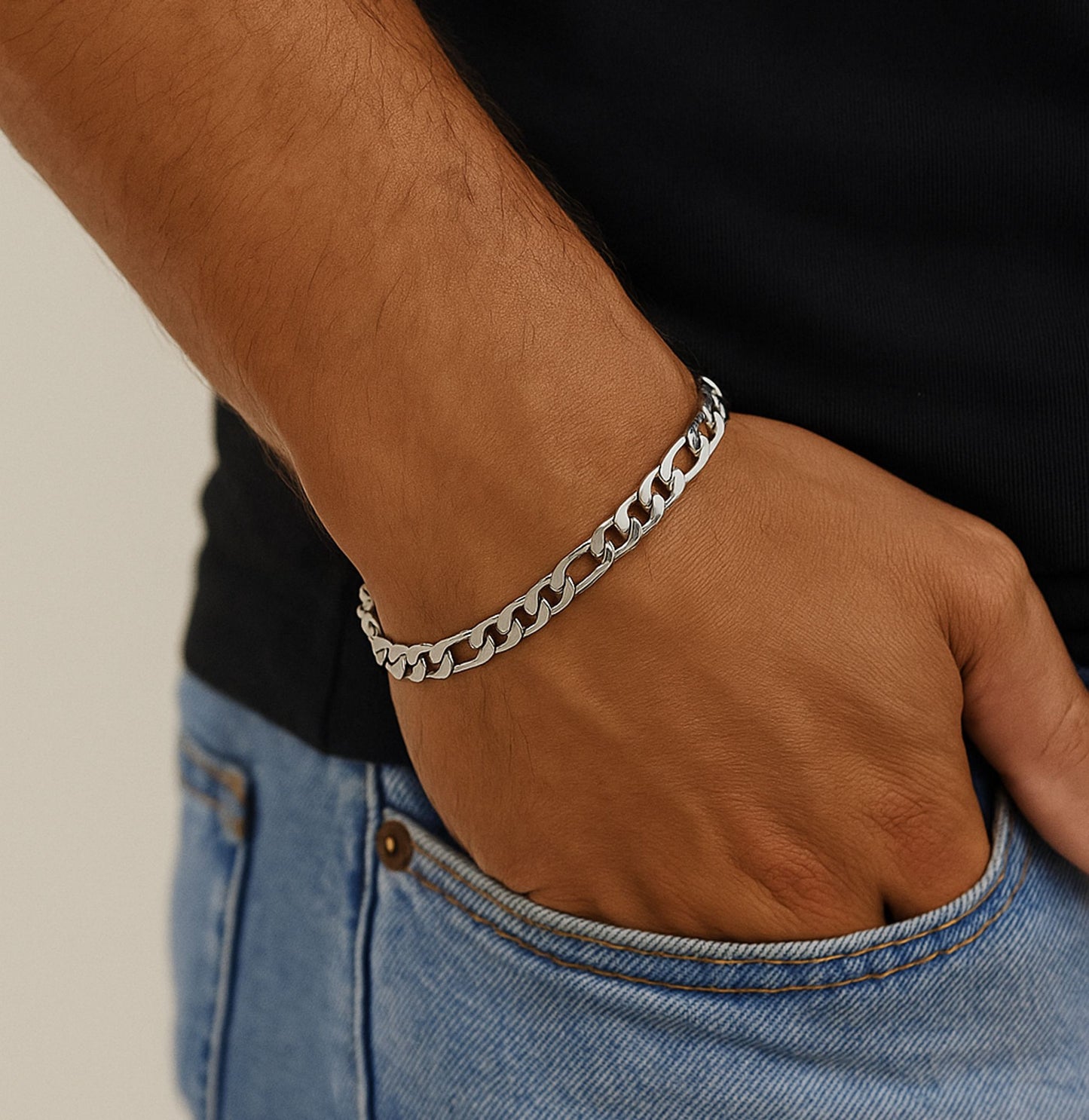 Pulseira Fígaro - em aço inoxidável