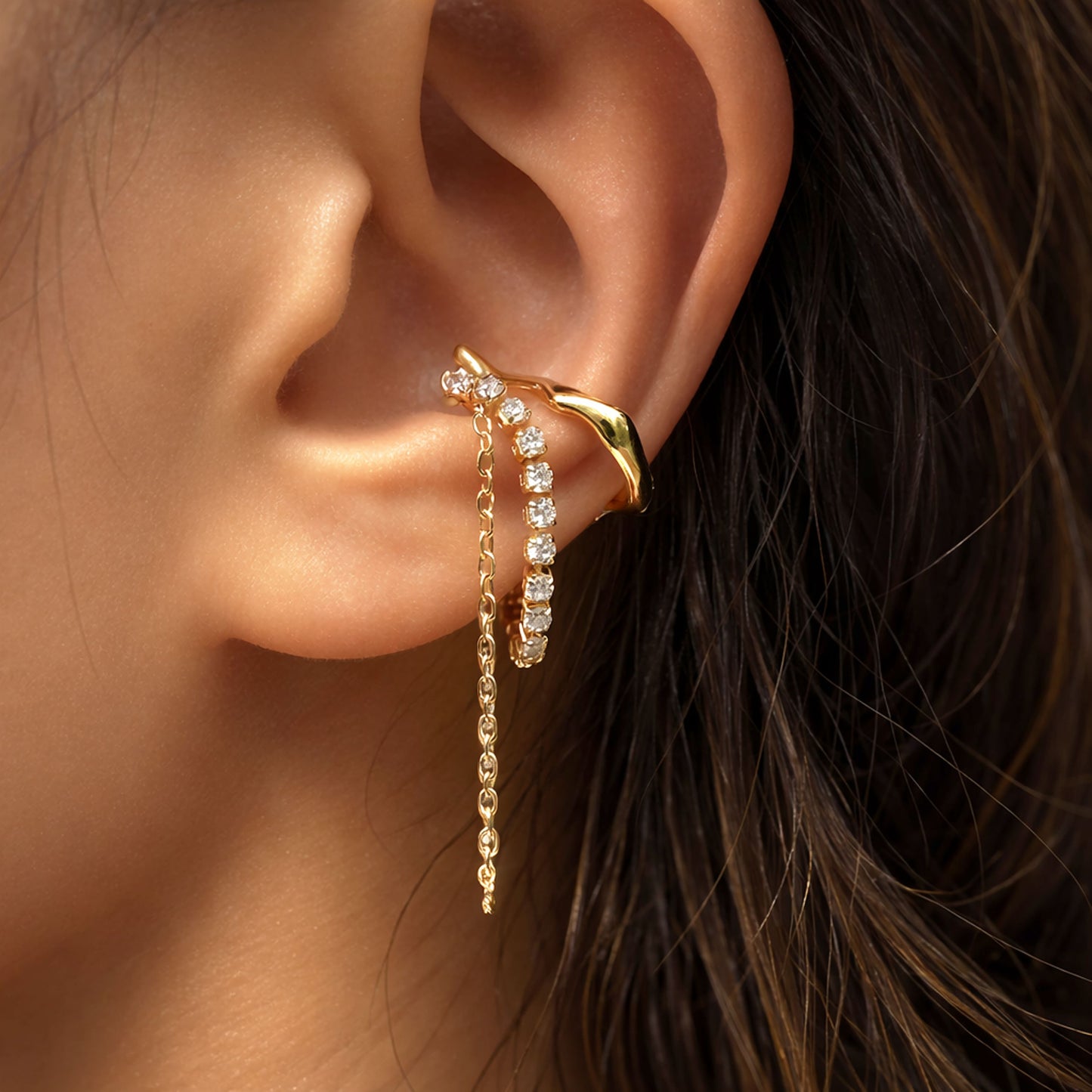 Earcuff Amélie - em aço inoxidável