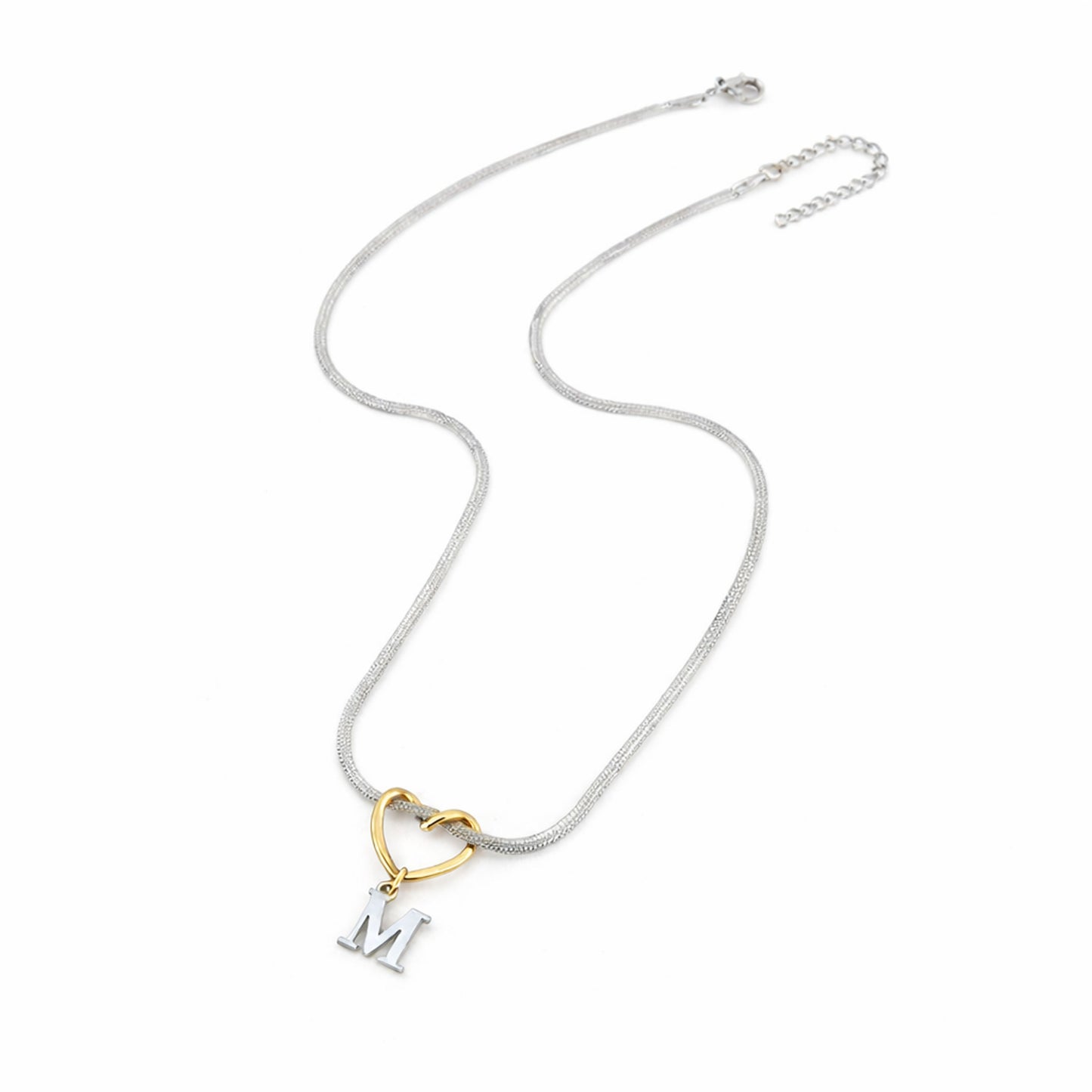 Colar Letter Golden Heart - em aço inoxidável