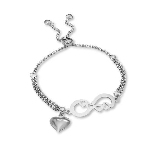 Pulseira Infinite Love - em aço inoxidável