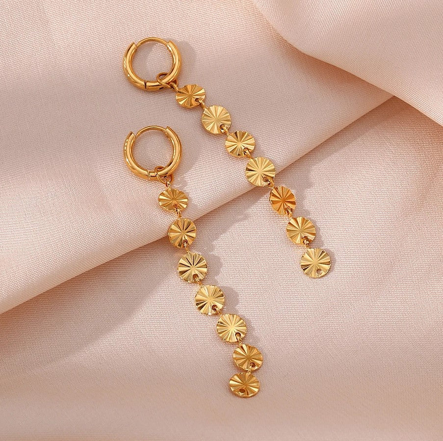 Brincos Snowflake  - em aço inoxidável dourado