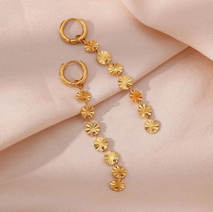 Brincos Snowflake  - em aço inoxidável dourado