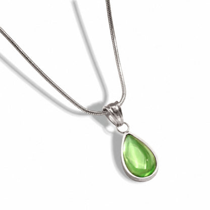 Colar Green Drop - em aço inoxidável