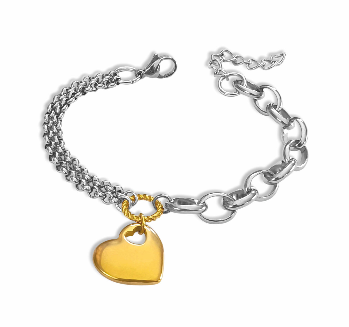 Pulseira Herta Gold & Silver - em aço inoxidável