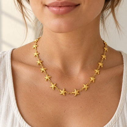 Colar Stella Marina - em aço inoxidável dourado