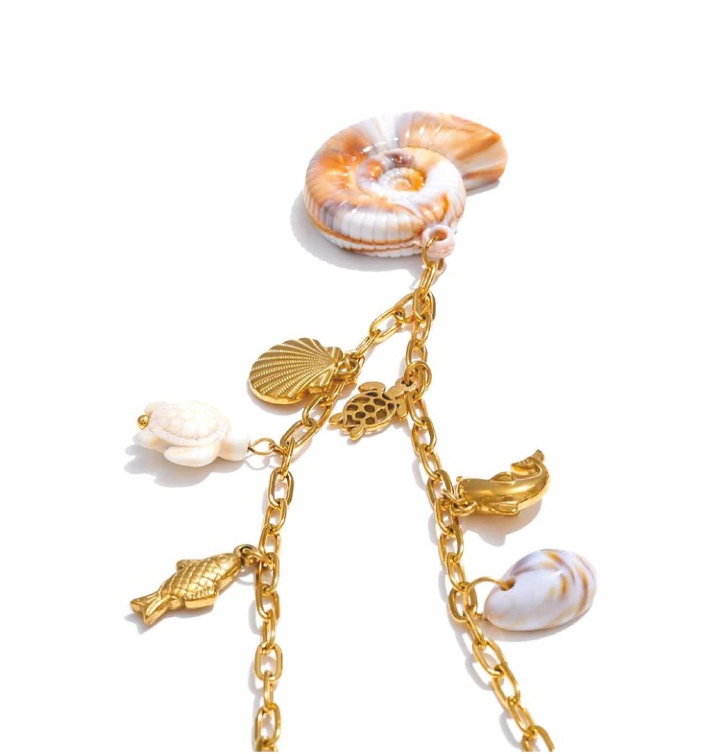 Colar Oceano Dourado - em aço inoxidável