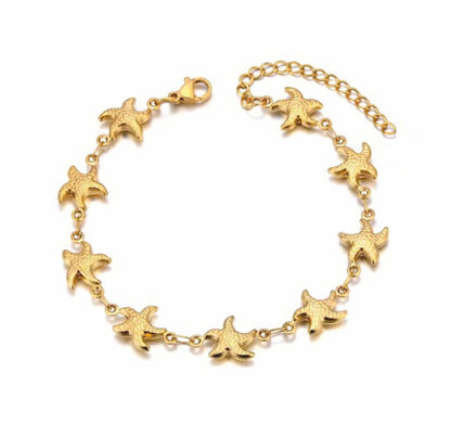 Pulseira Stella Marina- em aço inoxidável dourado