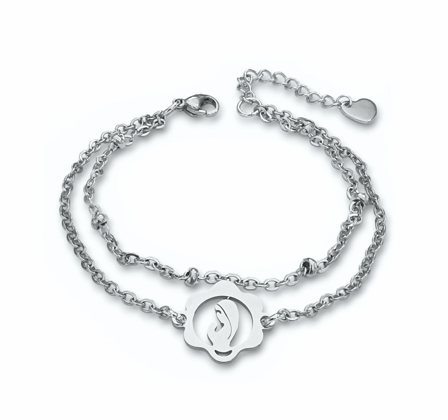 Pulseira Nossa Senhora - em aço inoxidável