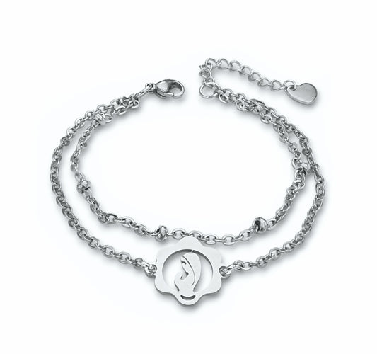 Pulseira Nossa Senhora - em aço inoxidável