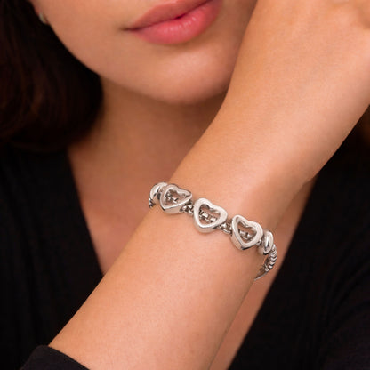 Pulseira Three Hearts - em aço inoxidável