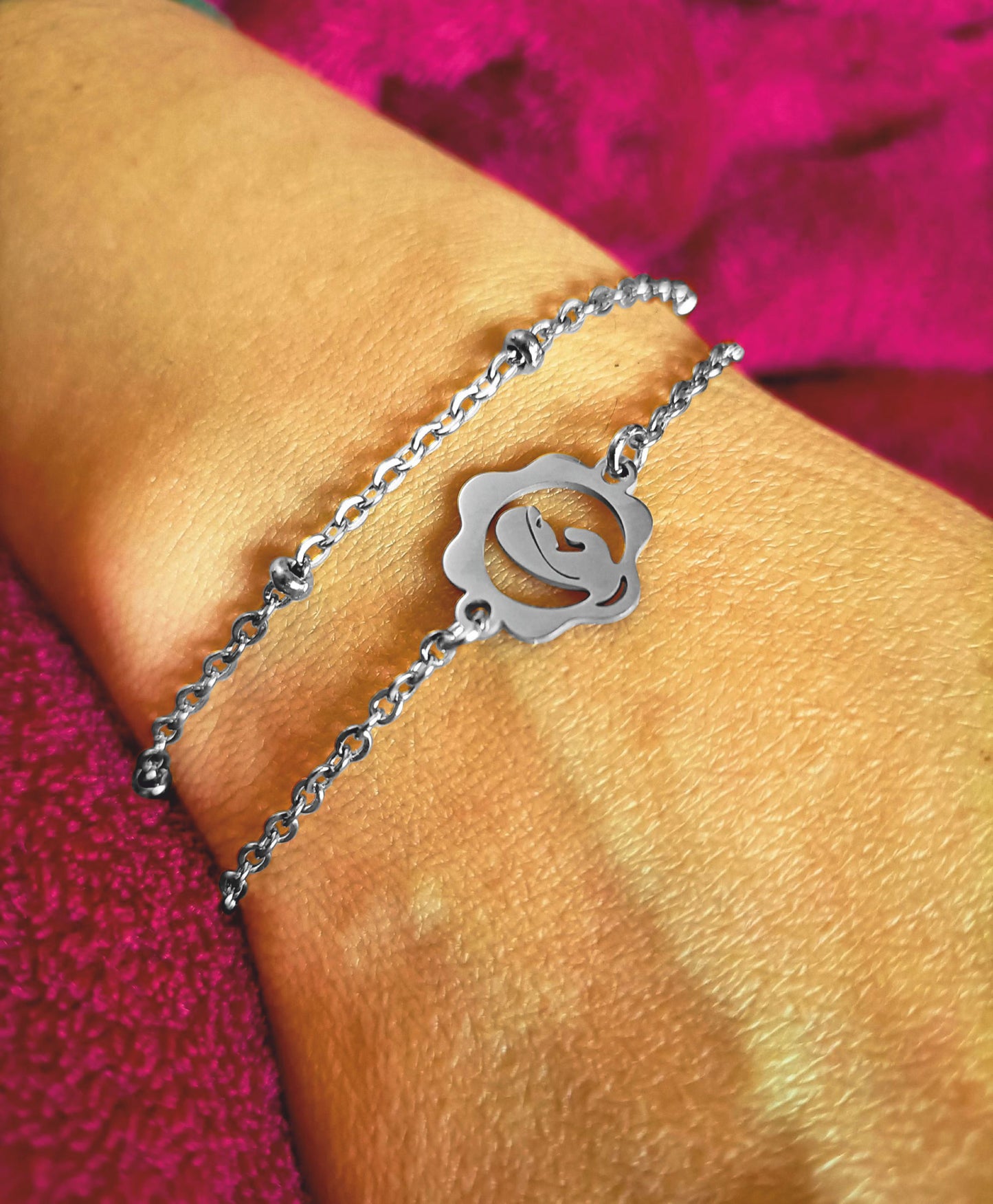 Pulseira Nossa Senhora - em aço inoxidável