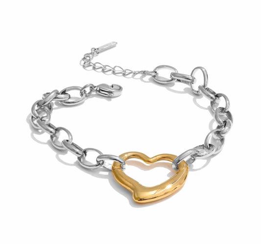 Pulseira Lisboa - em aço inoxidável dourado e prateado