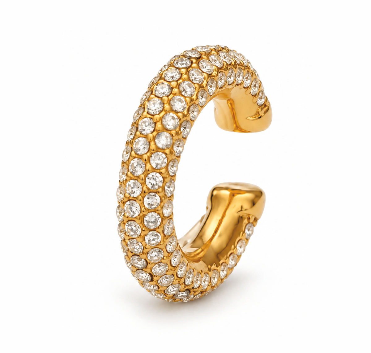 Earcuff Shiny - em aço inoxidável dourado