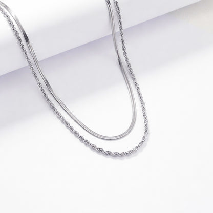 Colar Brunna - conjunto 2 colares em aço inoxidável