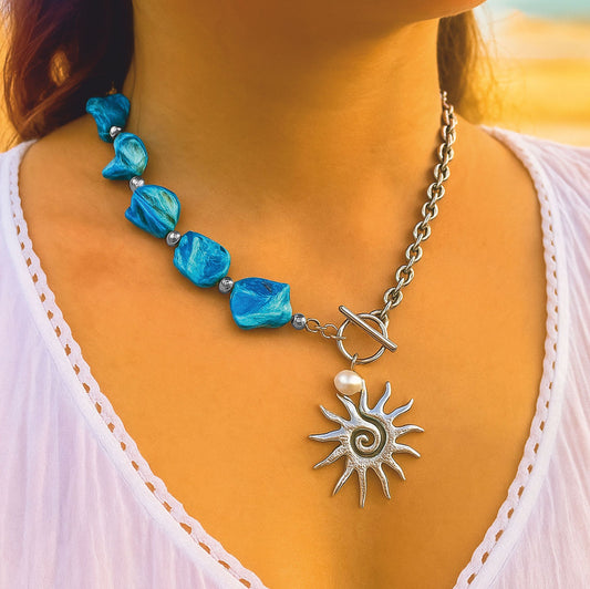 Colar Sun - em aço inoxidável