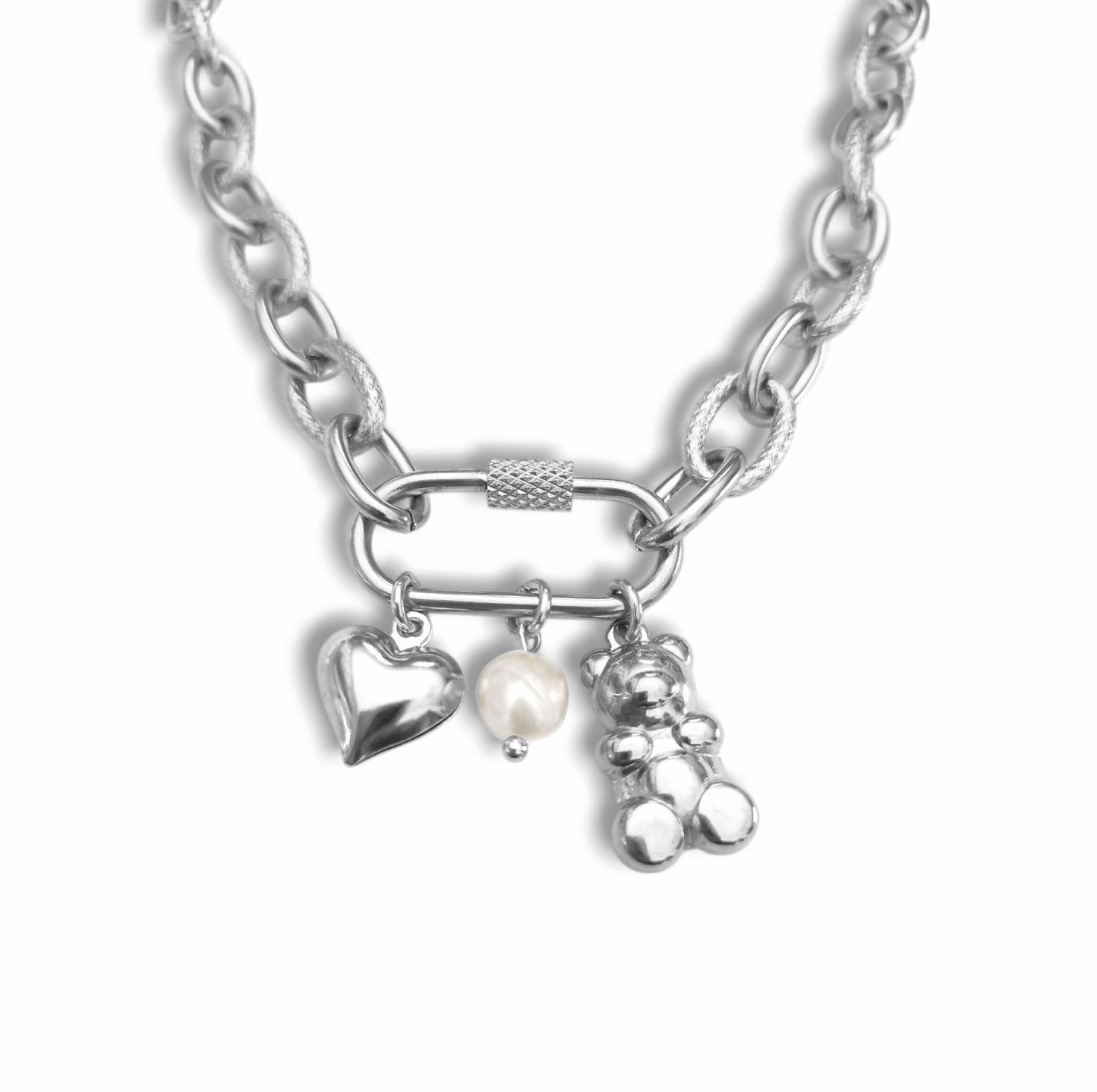 Colar Little Bear - em aço inoxidável