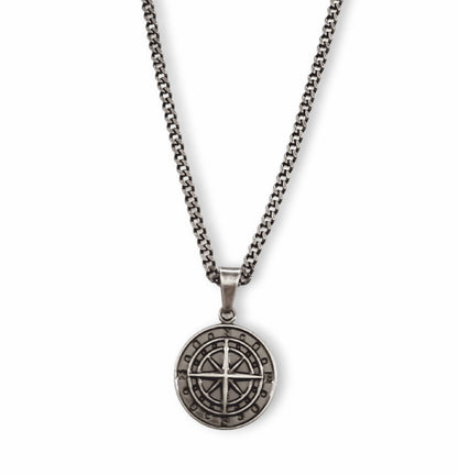 Colar Vintage Compass - em aço inoxidável