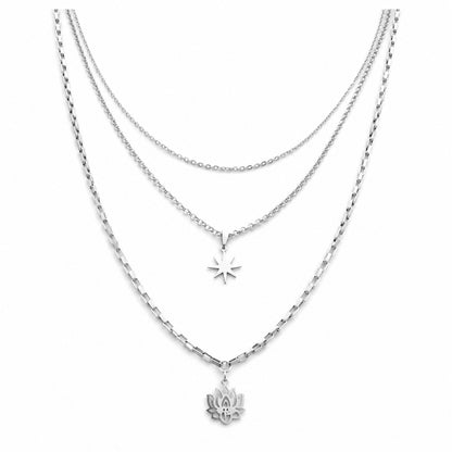 Colar Star Lótus - em aço inoxidável